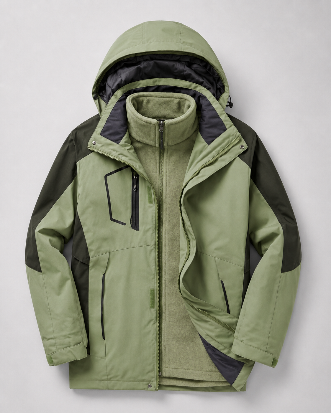 Men’s 3-in-1 Hooded Outdoor Jacket