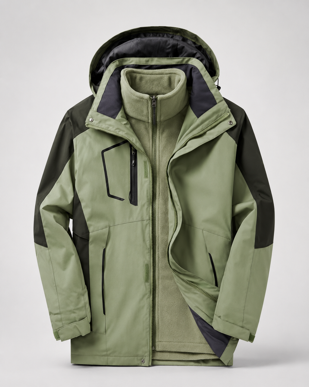 Men’s 3-in-1 Hooded Outdoor Jacket