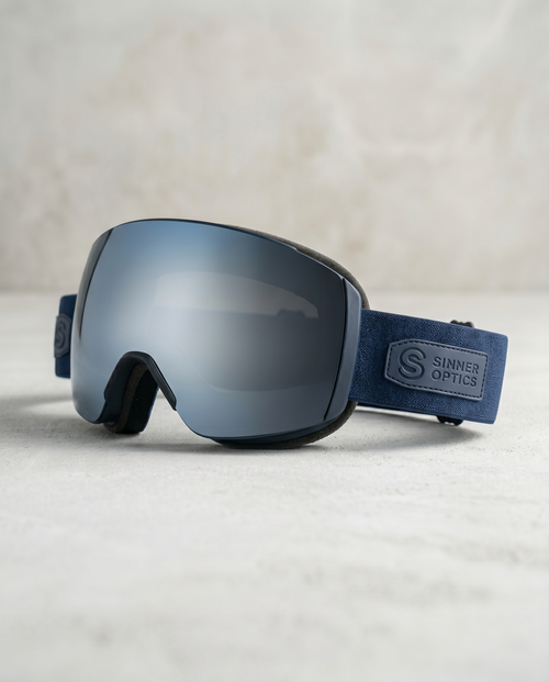Frameless Mirrored Ski Goggles With Adjustable Strap