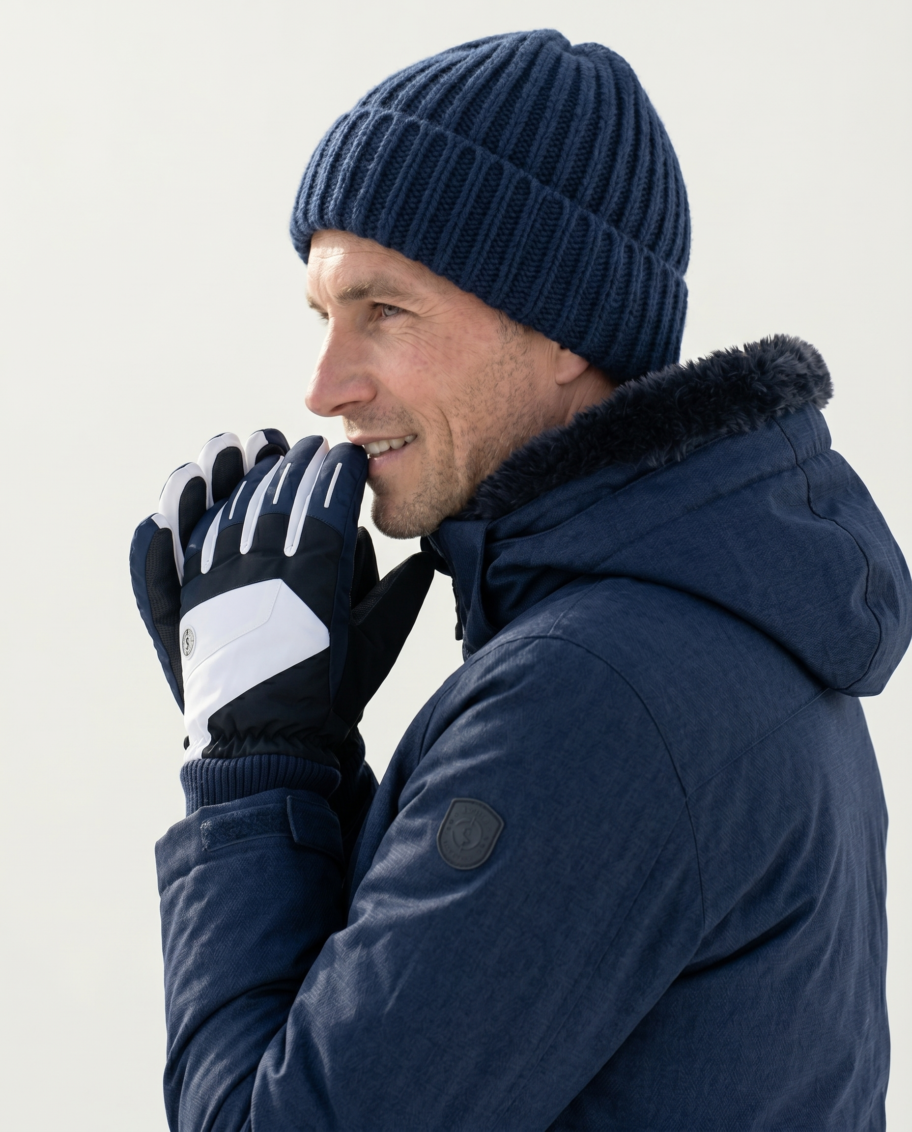 Insulated Winter Gloves With Textured Grip and Ribbed Cuff