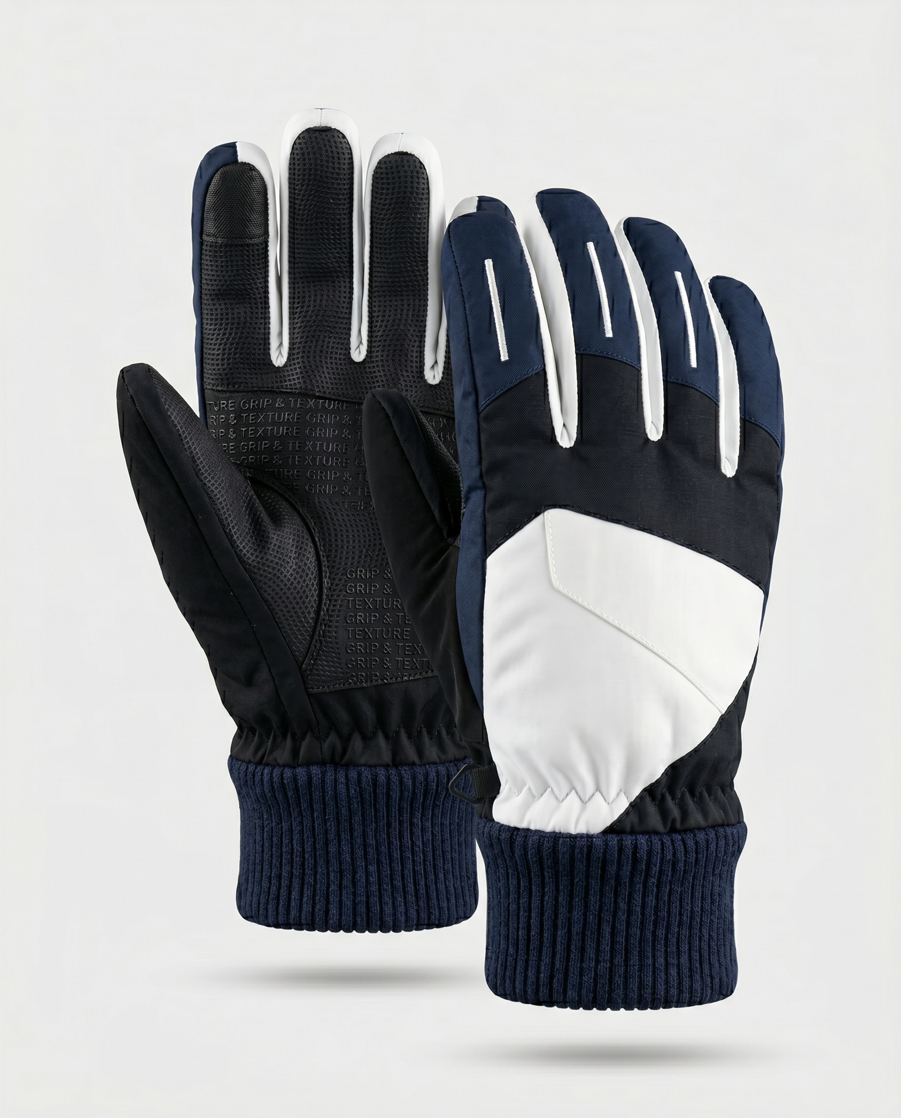 Insulated Winter Gloves With Textured Grip and Ribbed Cuff