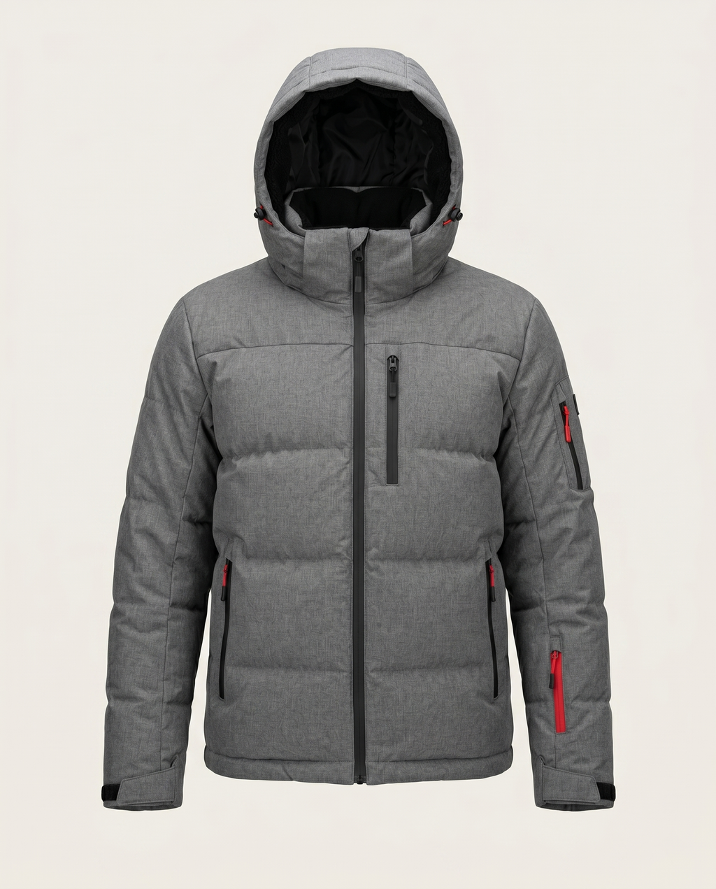 Men’s Gray Insulated Hooded Winter Jacket