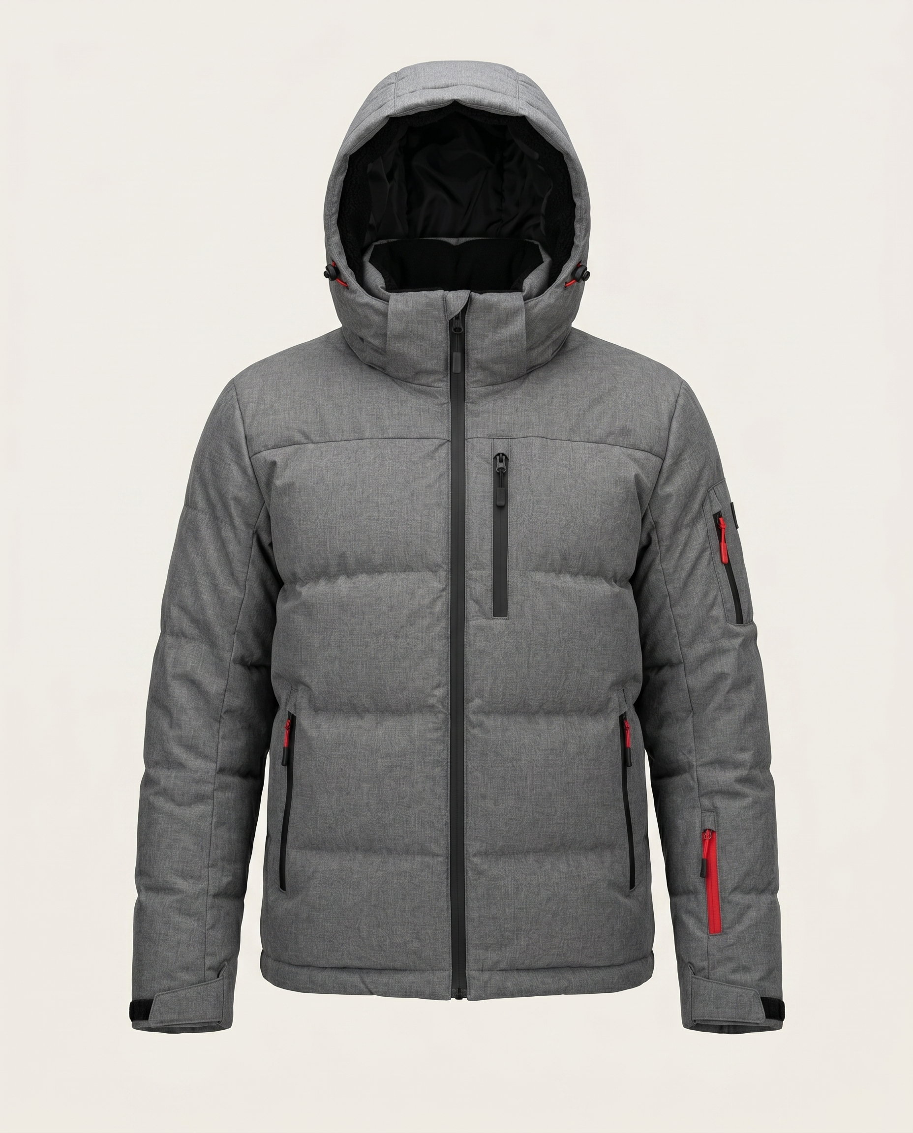 Men’s Gray Insulated Hooded Winter Jacket