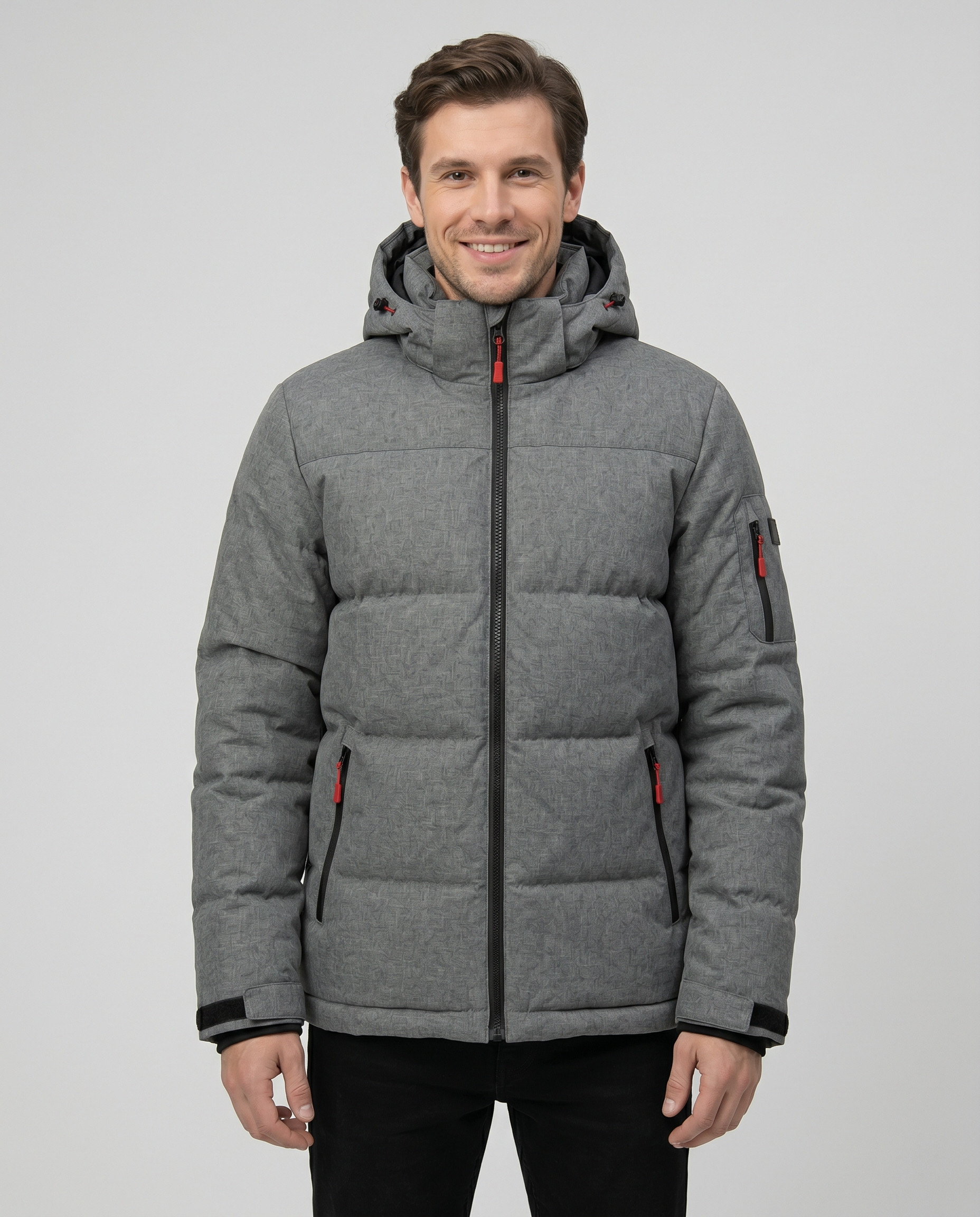 Men’s Gray Insulated Hooded Winter Jacket
